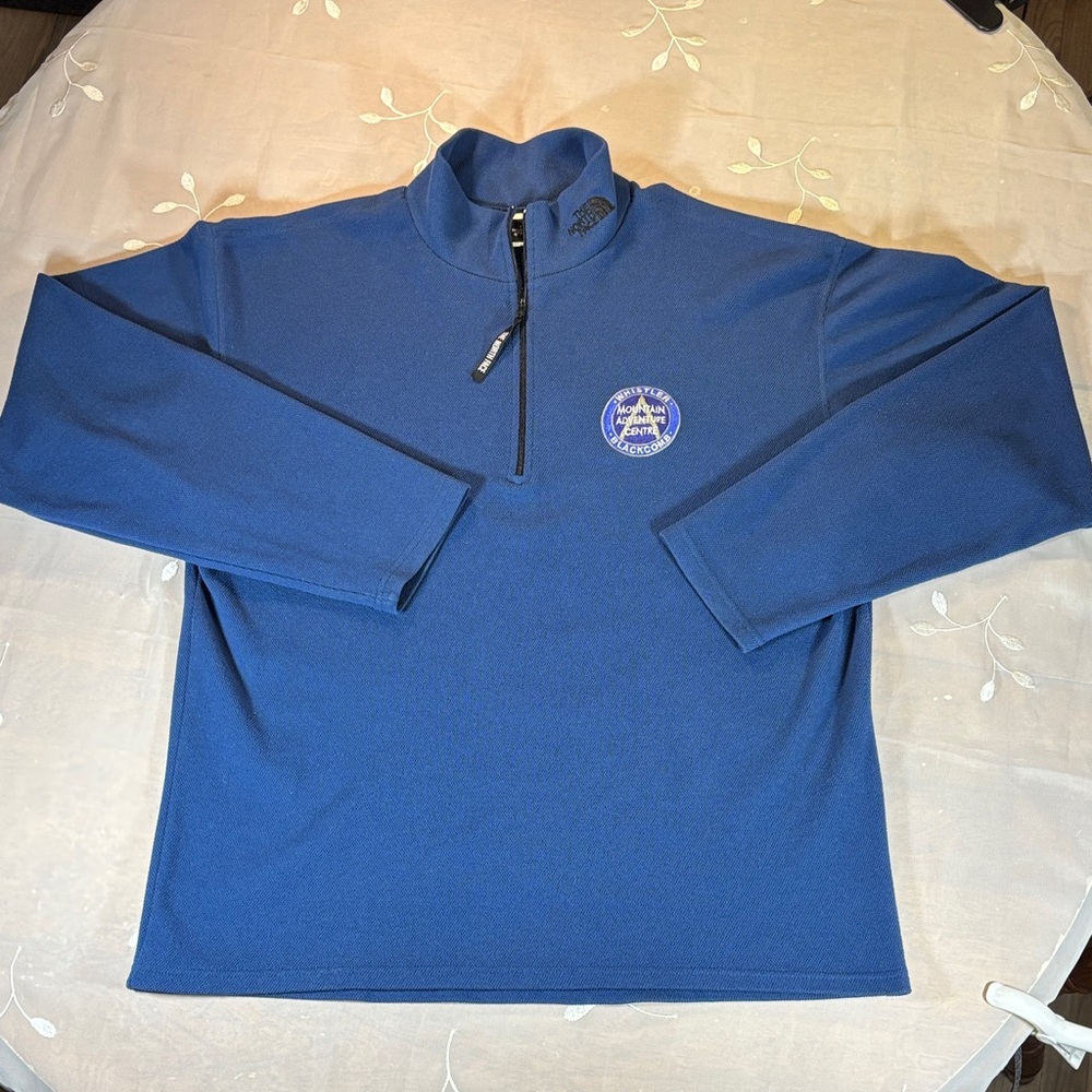 Vintage The North Face Blue Half-Zip Man Pullover L-XL Whistler Blackcomb